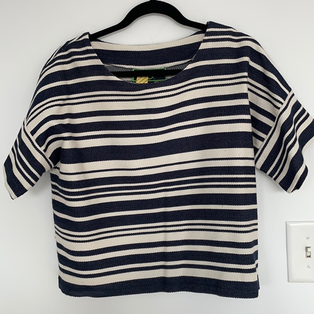 C wonder cropped stripe top